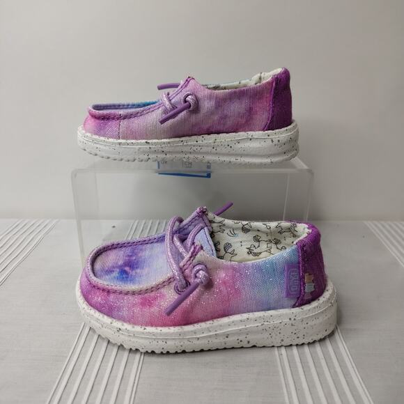 Hey Dude Shoes Toddler Girl K5 NWT Wendy Dreamer Tie Dye Blue Pink Purple - Picture 1 of 9